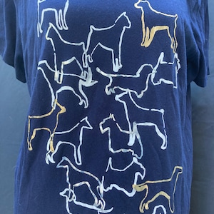 J CREW DOG LOVERS navy short sleeve collectors Dog profile shadow t-shirt  gift idea sz. xl