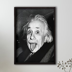 Framed Imagination is Greater than Knowledge Poster Albert Einstein Print,Einstein Tongue Out Print 1951,Einstein Poster,Albert Einstein