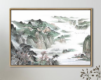 中国美術、シノワズリ、アート、中国絵画、中国人、額入りアート、日本