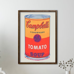 Andy Warhol, Campbell&#39;s Soup, Tomato Cans, Pop Art, Retro Poster, Orange Print, American Artist, Wedding Gift, Famous Painting, Exhibition