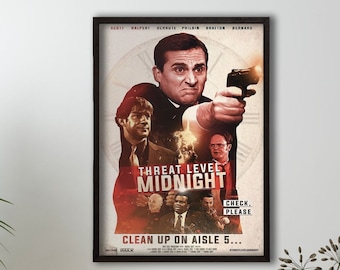 Michael Scott, Steve Carell, The Office, Threat Level Midnight Movie Poster, Funny Wall Art