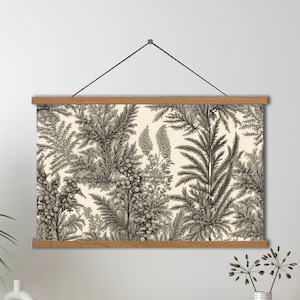 Hanging Modern Botanical Wall Decor,Vintage Botanical Art,Botanical Textile Tapestry,Large Botanical Tapestry, Vintage Textile Art,