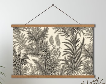 Hanging Modern Botanical Wall Decor,Vintage Botanical Art,Botanical Textile Tapestry,Large Botanical Tapestry, Vintage Textile Art,