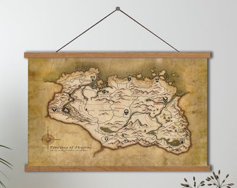 Fantasy Game Map Wall Art, Game Art Map, Game Poster Gift, Vintage Wall Art