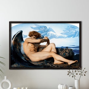 Framed Fallen Angel 1847,Alexandre Cabanel Canvas Giclee Wall Art Canvas Print