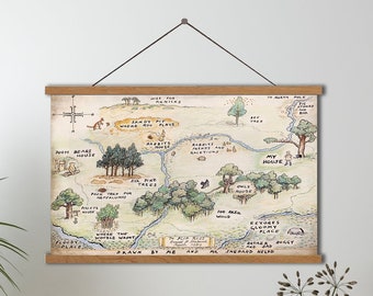 100 Acre Woods Canvas,Winnie the Pooh 100 Acre Wood Map,Canvas Gallery Wraps, Pooh Nursery, 100 Akers Wood Nursery, Winnie the Pooh Baby,