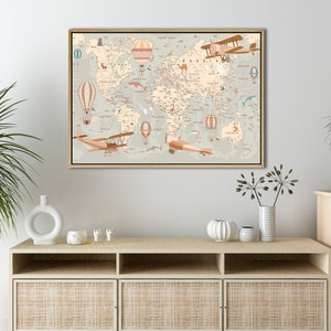 Weltkarte,Kinderzimmer Tapisserie, Kinder Lustige Karte,Weltkarte Tapisserie, Kinderzimmer Leinwand Tapisserie, Kinderzimmer Geschenke