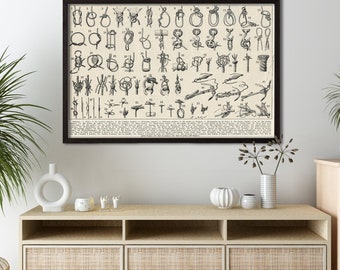 Hanging Vintage Nautical print, Nautical knots wall art, Sailor Knots Print, Marine Knots Poster, Sailing art, Nautical decor, Nautical gift