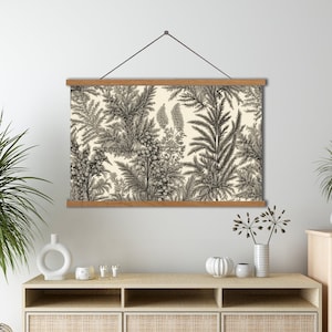 Botanical Textile Modern Botanical Wall Decor,Vintage Botanical Art,Botanical Textile Tapestry,Large Botanical Tapestry, Vintage Textile Art