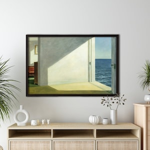 Póster enmarcado de Edward Hopper &quot;Habitaciones junto al mar&quot; (1951), impresión de Edward Hopper, arte mural de Edward Hopper, impresión de la exposición de Edward Hopper