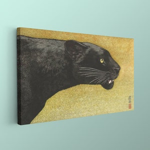 Framed Japanese Wall Decor Black Panther 1934,Japanese Art Print,Ukiyo Poster Japan Art,Japanese Wall Art Cat Poster, Gift Idea Housewarming
