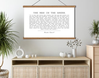 The man in the arena sign,office wall decor,inspirational signs, Theodore Roosevelt quote,sign for office