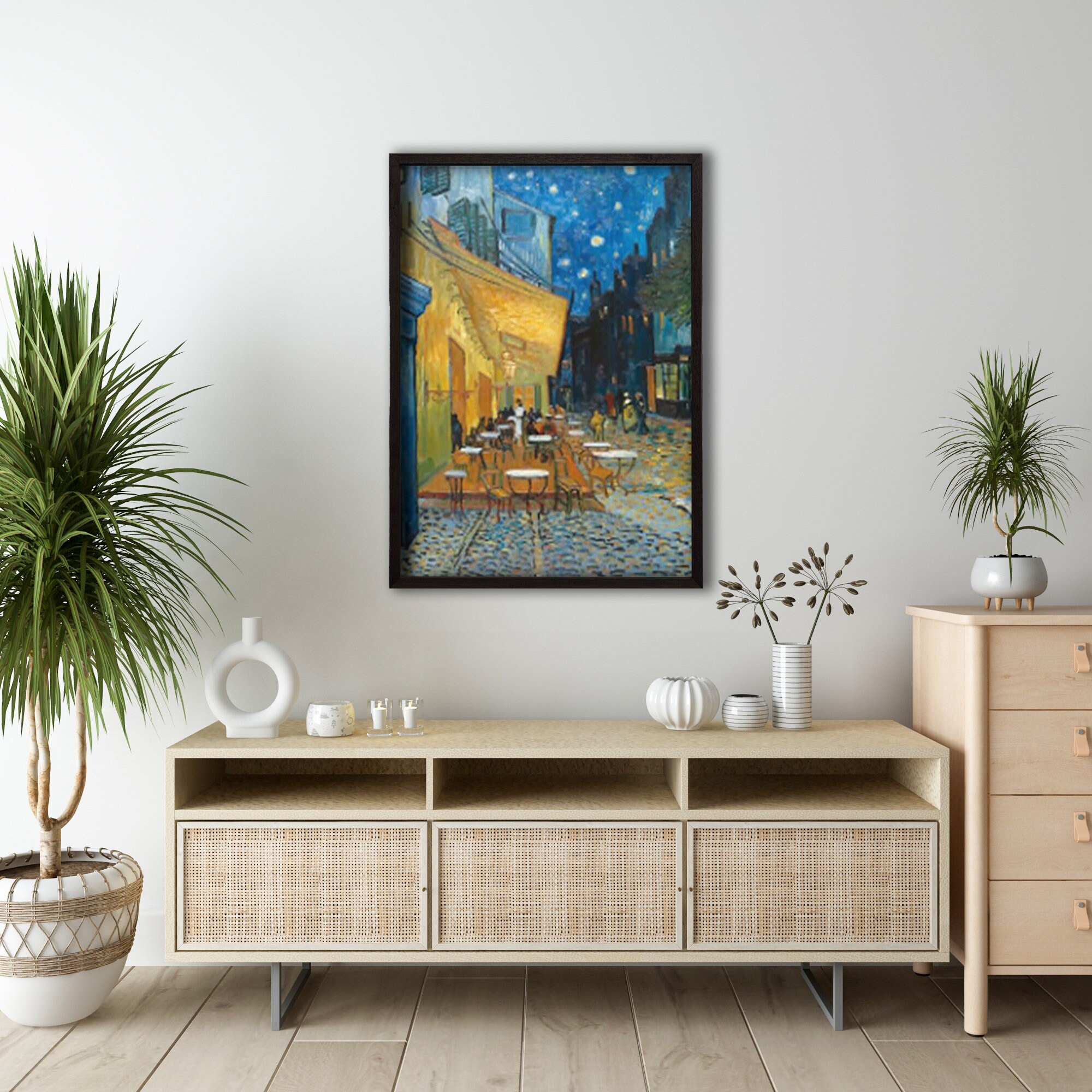 Vincent Van Gogh, Cafe Terrace at Night -stunning Framed Art Canvas ...
