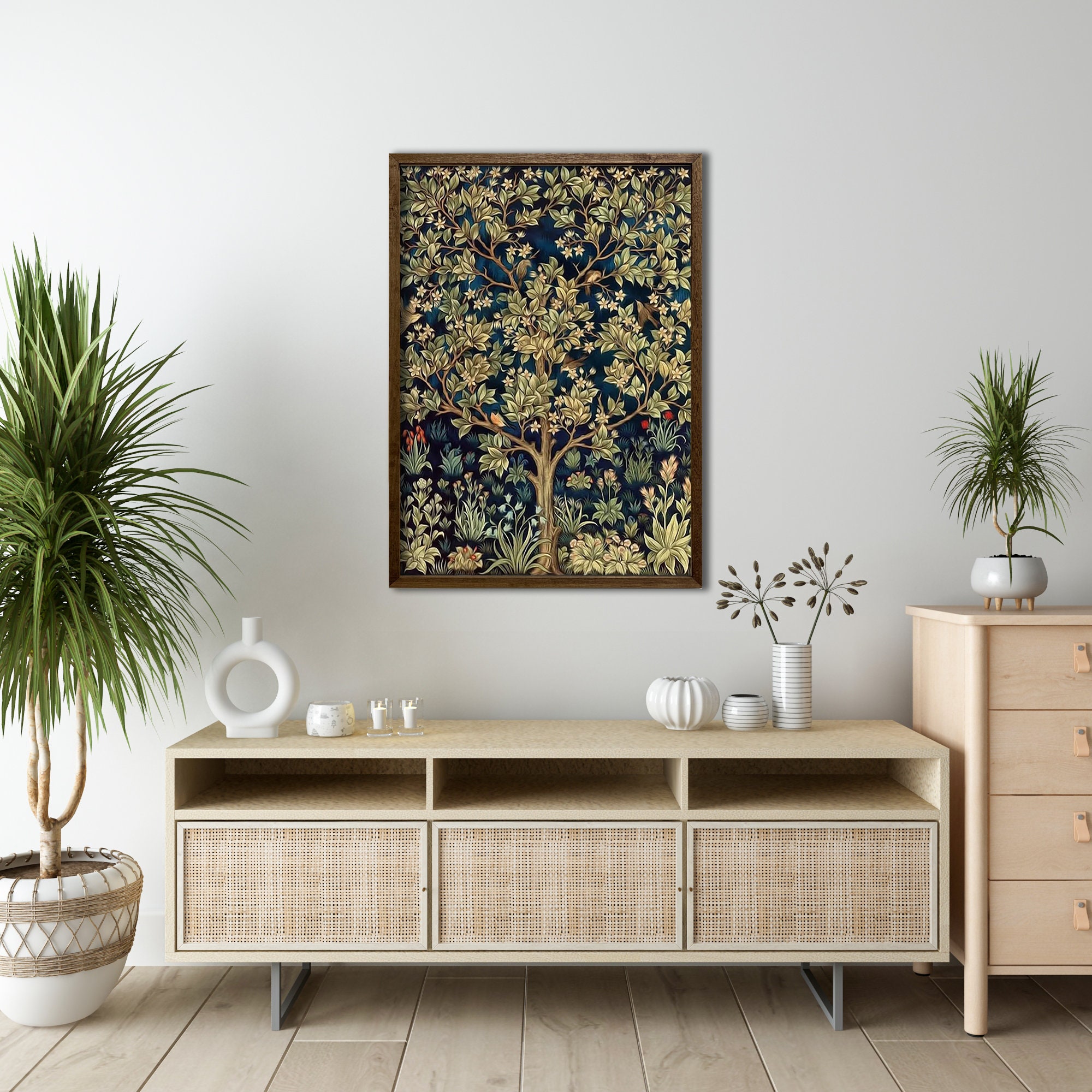 CZWorvexis William Morris Poster arbre de vie – Impression murale vintage pour salon et chambre à coucher – Impression d'exposition 50,8 x 76,2 cm