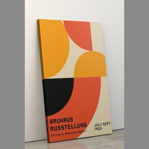 Bauhaus Exhibition Canvas Print - Abstract Modernist Art Poster - Mid Century Geometric Wall Decor - 1923 Weimar Reproduction