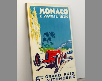 1934 Monaco Grand Prix Poster, Formula 1 racing poster print, Race Fan Gift, Fine Art Print, Wall Decor