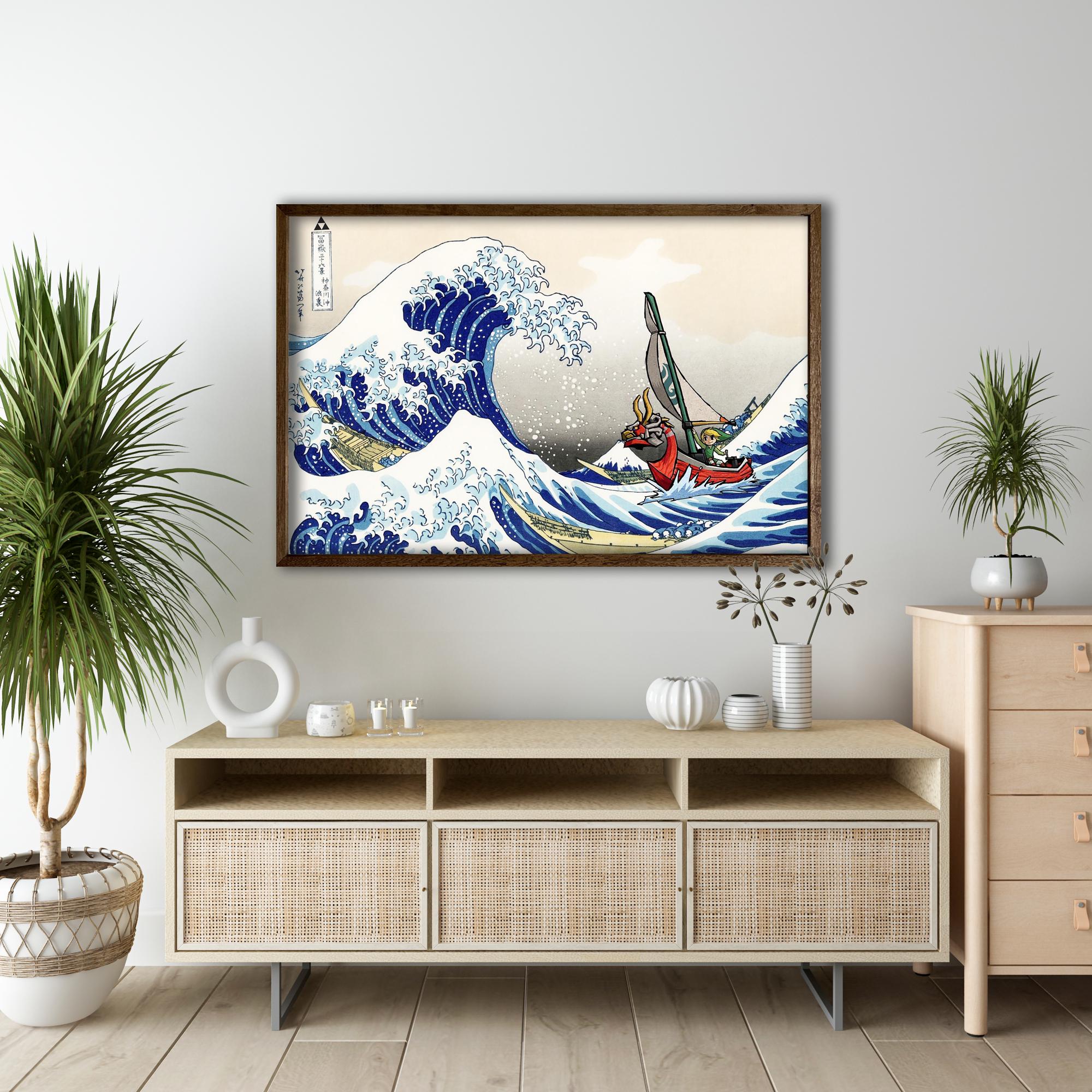 Zelda Wind Waker Great Wave Print Japanese Poster Link Fan Art