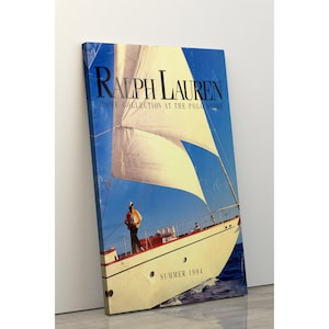 Vintage Nautical Fashion Canvas Print – 90s Summer Yacht Lifestyle Poster – Luxury Coastal Photography Wall Art