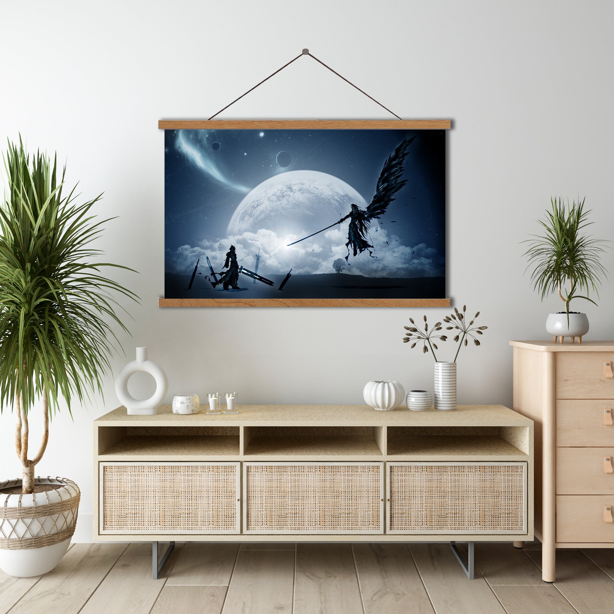 Game Room Wall Art,canvas Wall Art,final Fantasy 7 Sephiroth VS