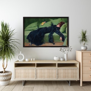 After the ball by Ramon Casas, Decadent, Famous painting, fine art, art reproduction, French woman, Ramon Casas Canvas,