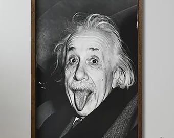 Framed Imagination is Greater than Knowledge Poster Albert Einstein Print,Einstein Tongue Out Print 1951,Einstein Poster,Albert Einstein