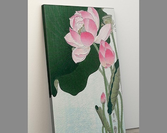 Framed Ohara Koson - Blooming Lotus Flowers Japanese Art Print Home Décor Wall Art,Japanese Botanical Wall Art,Japanese Art,
