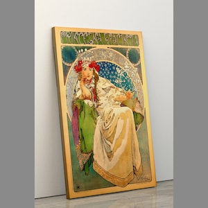 Alphonse Mucha Canvas - Princess Jacinta 1911 Poster Art Nouveau Print - Alphonse Mucha Print Art Nouveau Mucha Wall Art Canvas