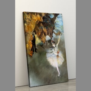 Framed Edgar Degas Star Dancer on Stage,Impressionist Ballerina Portrait Painting,Dance Art Print