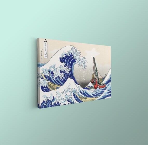 Zelda Wind Waker Great Wave Print Japanese Poster Link Fan Art
