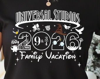 Universal Studios 2026 Family Vacation Shirt, Wizard Theme Tee, Custom Orlando Trip T-Shirt, Family Group Shirts, Magical World Apparel