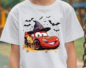 Halloween Lightning McQueen Shirt, Kids Cars Halloween T-Shirt, Disney Pixar McQueen Shirt, Boys Racing Car Tee