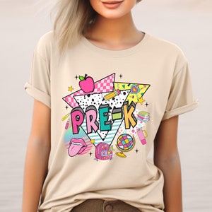 Retro Pre-K Shirt, Pre-K Teacher Shirt, K Toddler Shirt, Back To School Tee, First Day Of School Shirt, Pre-K Grade Level Group Shirts