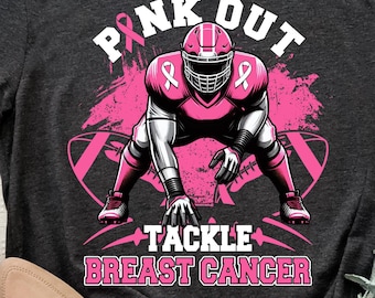 Pink Out Breast Cancer Awareness Tee, Tackle Cancer Pink Ribbon Support Shirt, October Awareness Month Graphic Tee