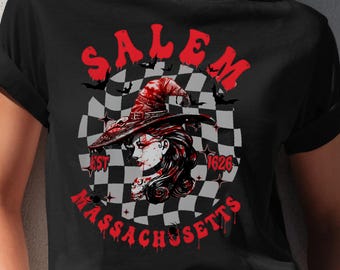 Salem Massachusetts Shirt, Vintage Witch Halloween Shirt, Salem Witch Trials Est 1626 Shirt, Witchy Aesthetic Tee, Retro Gothic Witch Shirt