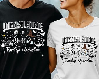 Universal Studios 2026 Family Vacation Shirt, Wizard Theme Tee, Custom Orlando Trip T-Shirt, Family Group Shirts, Magical World Apparel