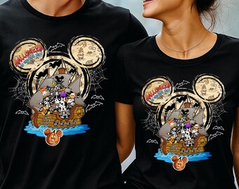 Mickey Halloween Pirate Shirt, Disney Couples Matching Tee, Haunted High Seas Graphic T-Shirt, Haunted High Seas Graphic Tee