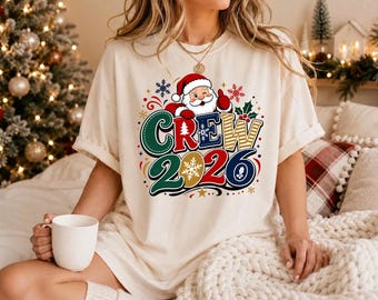Family Christmas Crew 2026 Shirt, Family Matching Shirt, Vintage Santa Crew T-Shirt, Funny Xmas Group Holiday Tee, Cute Santa Squad Tops
