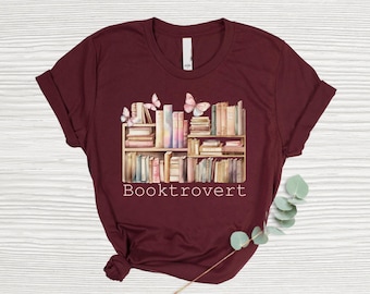 Booktrovert T-shirt, Gift for Librarians, Book Lover Gift, Library Lover Tee, Bookish Tee, Bookworm Gift, Teacher Tees, Reading Lover