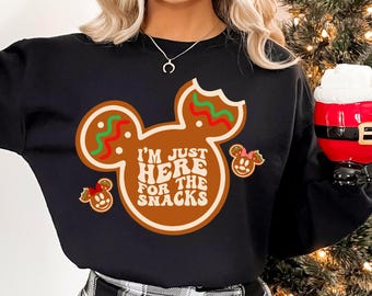 I'm Here for the Snacks Sweatshirt, Funny Disney Donut Tee, Foodie Disney Shirt, Mickey Themed Shirt, Disney Snack Lover Tee, Disney Tee