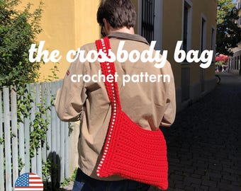 Chunky Crochet Crossbody Bag Pattern: Easy T-Shirt Yarn Bag (English PDF)
