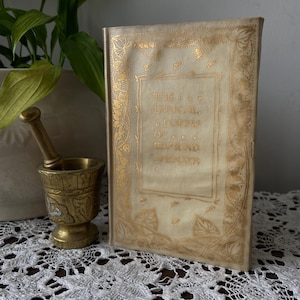 SCARCE The Lyric Poetry of Edmund Spenser C1894 Antique Vintage Victorian Decorative Hardback Book Vellum Tudor Poetry Poems Faerie Queene