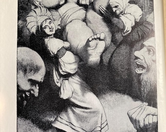 Herr Francis Rabelais verk 1921 Vintage dekorativ inbunden bok Historia Renässans Klassisk litteratur Illustrerad gotisk roman