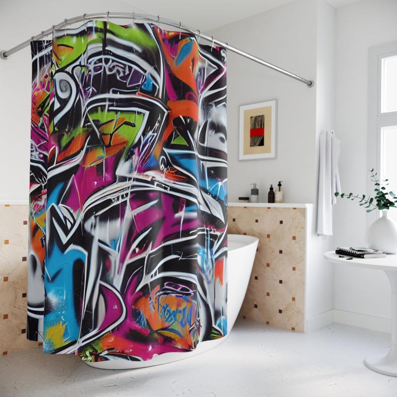 Craft Beer Print Pattern Bathroom Shower Curtain