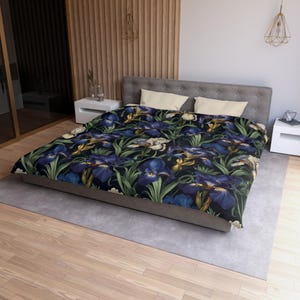 Elegant Floral Microfiber Duvet Cover | Cozy Bedding, Home Decor, Gift for Her, Bedroom Makeover, Wedding Gift
