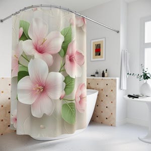 Floral Shower Curtains - Elegant Bathroom Decor, Spring Vibes, Gift for Home, Vintage Floral Design, Washable Curtain for Occasions