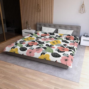 Floral Microfiber Duvet Cover, Vibrant Bedding Set for Cozy Spaces, Perfect for Spring Decor, Bedroom Makeover, Home Gift