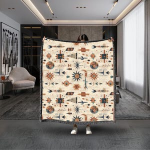 Bohemian Woven Blanket, Cozy Home Décor, Southwestern Throw, Aztec Patterns, Gift for Her, Boho Chic Style, Perfect for Picnics