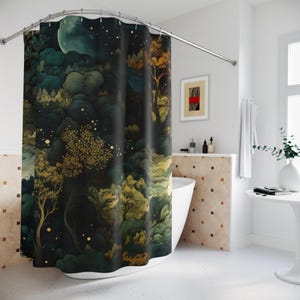 Enchanted Forest Shower Curtain - Mystical Bathroom Decor, Woodland Theme, Nature Lover Gift, Fantasy Home Accessories, Magical Forest