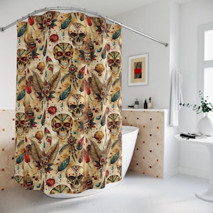 Western Shower Curtains, Cowboy Bathroom Decor, Southwestern Bath Curtain, Rustic Cabin Home, Farmhouse Style Bath Accessory