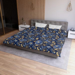 Elegant Floral Microfiber Duvet Cover, Cozy Bedding Set, Home Decor, Bedroom Makeover, Gift for Her, Housewarming